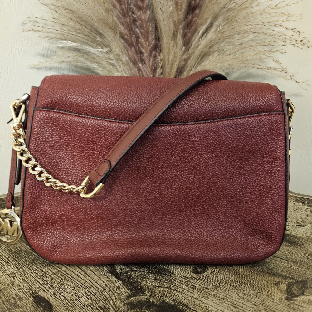 Michael Kors Burgundy Leather Shoulder Bag - Picture 2 of 4